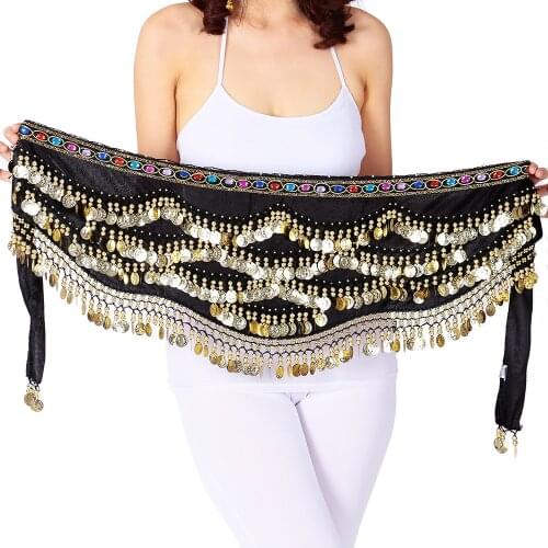 Sexy Festival Hip Scarf Gold Coins Women Belly Dancing Performance Hip Skirt Oriental/Indian Belly Dance Coin Belt