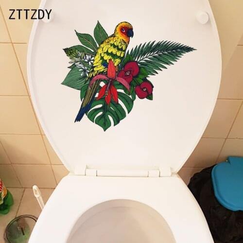 ZTTZDY 25.9×21.2CM Hand Painted Flowers And Birds Home Living Room Wall Stickers Toilet WC Decor T2-1218