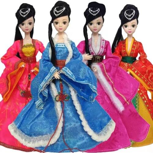 1:6 Chinese Ethnic Doll Dresses For Barbie Dolls Clothes Princess Party Gown Ancient Fairy Costume 1/6 BJD Accessories Kids Toys