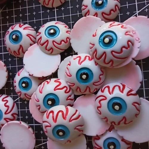 1pcs/lot resin flat back Halloween Skeleton eye 24mm Cabochons Scrapbooking Hair Bow Center DIY Christmas decration C103-3