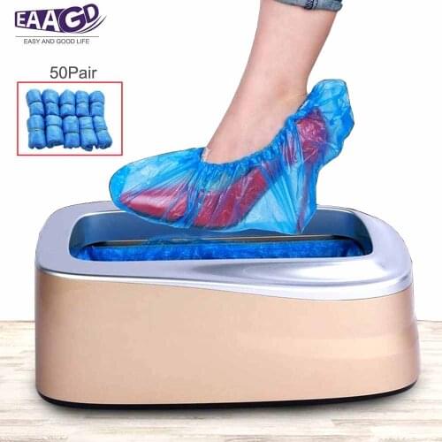 100Pcs Shoe Covers + Automatic Shoe Covers Machine, Shoe Covers Dispenser for Preventing Dusty, Suit for Home,Shop
