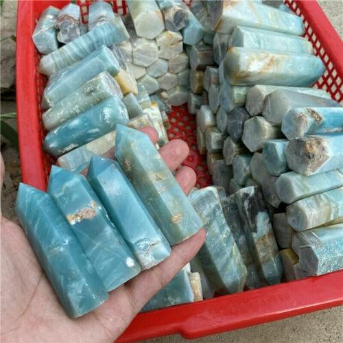 2.2 lbnatural Obelisk Quartz Crystal Wand Heals Reiki 8-15PC