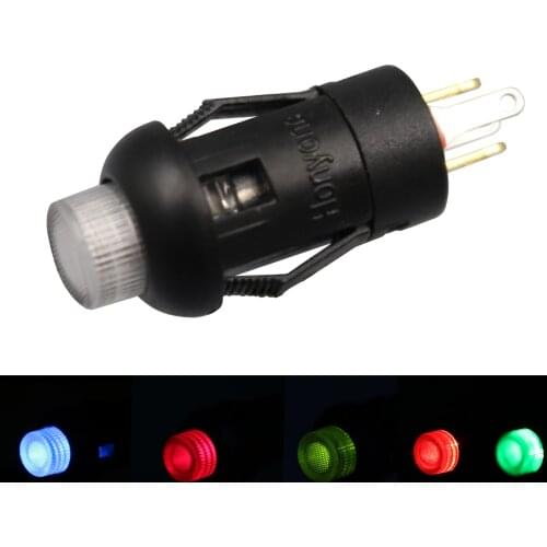 2Pcs 8mm Momentary Transparent Cap With Red/Green/Blue Light 4Pin PB11 Push Button Switch SPST