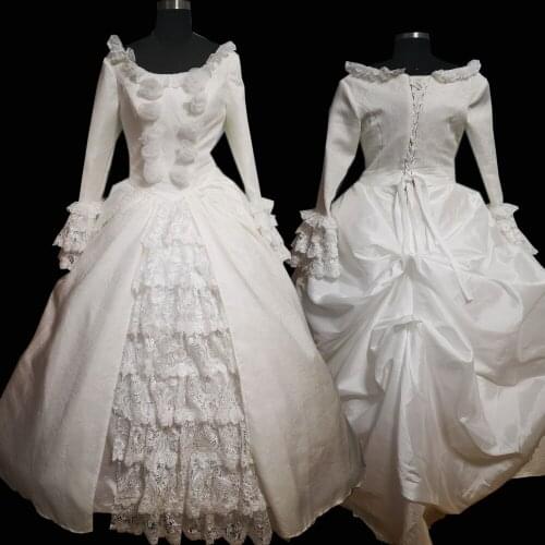 2020 New white victorian Halloween Cosplay dress Colonial Georgian Renaissance Gothic Historical dress D-631