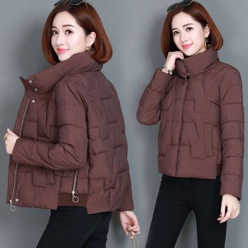 2021 Autumn Women Casual Solid Parkas Female Fashion Thick Warm Cotton Padded Coats Ladies Elegant Loose Jackets Outwear H880