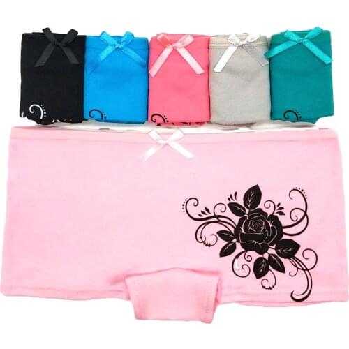 3pcs/lot Sexy Cotton Panties Printed Women Boyshort Breathable Ladies Safety Underwear Girls Underpants Flat Boxer Briefs Shorts