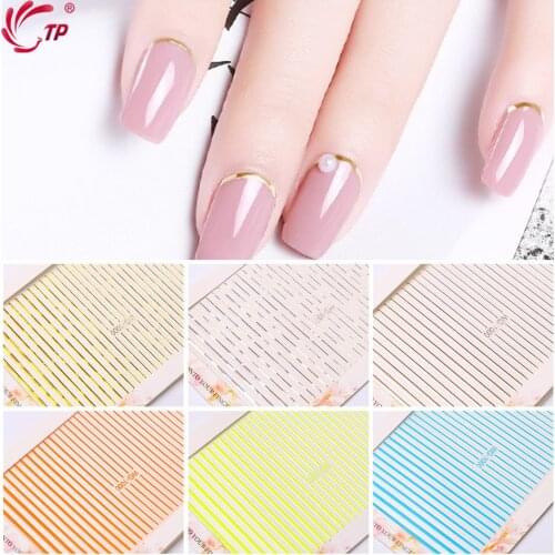 2pcs 3D Nail Sticker Curve Stripe Lines Nails Stickers Gradient Adhesive Striping Tape Nail Foil Nail Art Stickers Decals Silver