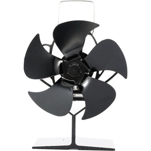 5-blade Fireplace Fan Quiet Safe Heat Powered Stove Fan Aluminum Alloy Fireplace Heating Fan Efficient Heat Distribution