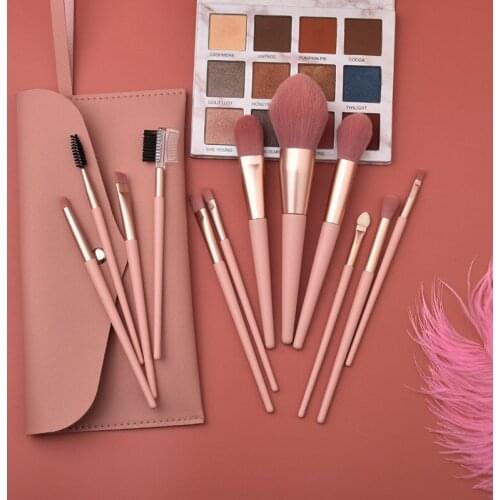 7/12pcs Fashion Beauty Cosmetic Brushes Nude Pink FB Powder Blusher Highlighter Brush Eyeshadow Blending Nose Eyebrow Lip Makeup