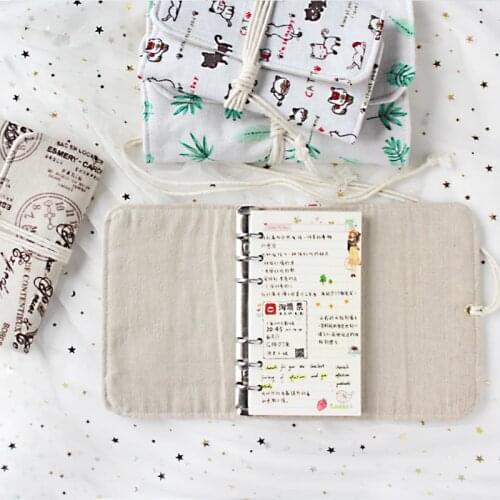 Retro cloth Dotted Spiral Notebook Bandage planner Creativer Sketchbook Agenda Travelers line Blank Dots Diary Journal Gift Bujo