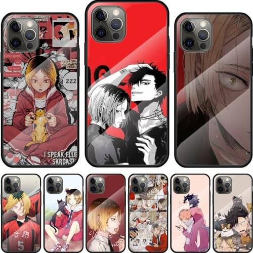 Kozume Kenma Haikyuu Anime Tempered Glass Cover For Apple IPhone 12 Mini 11 Pro XS MAX XR X 8 7 6S 6 Plus Phone Case Coque