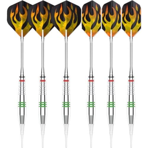 CyeeLife Brass Soft Tip Darts 18g Aluminium Shafts+Tool+Rubber Rings+12 Flights Professional Electronic Dart set