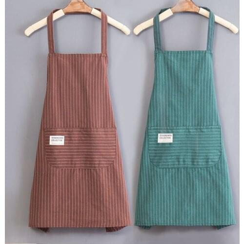 Sleeveless apron womens kitchen household polyester cotton work greaseproof cute fashion adult Overalls