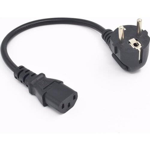 Short 0.3M/1ft European 3 Pin Male to IEC 3 Pin Female , to C13 power cord