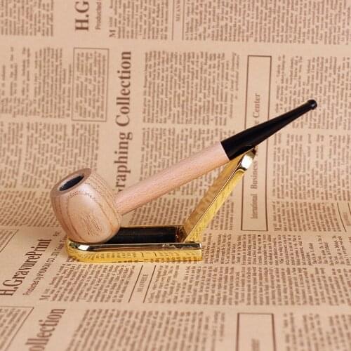 Creative Wood Solid Wood Pipes Portable Tobacco Pipe Smoke Filter Smoking Pipe Mouthpiece Cigarette Holder Grinder Smoke