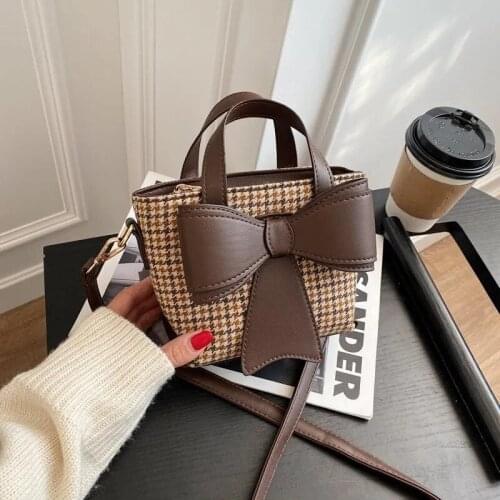 LHXCY Bowknot Design Pu Leather Crossbody Bags For Women 2021 Trending Shoulder Bag Luxury Small Handbags And Purses Bucket Bags