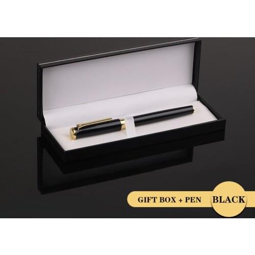 Metal Ballpoint Pen gift set 0.5 mm Black Luxury Custom Logo Advertising Ball Gift Pen for School Student Stationery Office