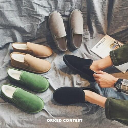 CINESSD Size 36-44 Flat Shoes Mens And Womens Winter Cotton Shoes Indoor Slippers Outdoor Thermal Shoes Comfortable