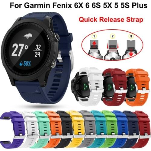Soft Silicone Strap for Garmin Fenix 5 6 5S 6S 5X 6X Pro Smart Watch Band 20 22 26MM Watchband Replacement For Garmin Fenix3 3HR