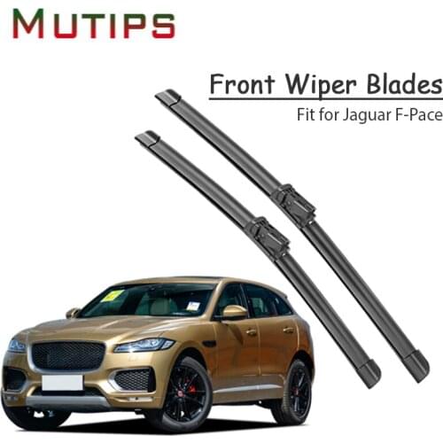1Set Rubber Car Front Wiper Blade Kit For Jaguar F-Pace 2016 2017 Windscreen Cleaning Original Replace Insert Strip Accessories