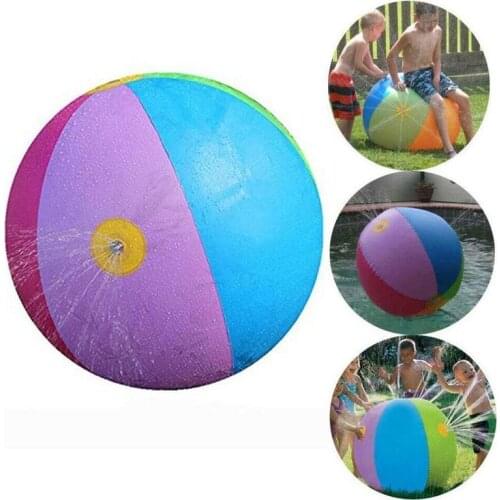 Summer Inflatable Water Jet Beach Ball Outdoor Playing Water Ball Lawn Playing Ball Childrens Toy Ball