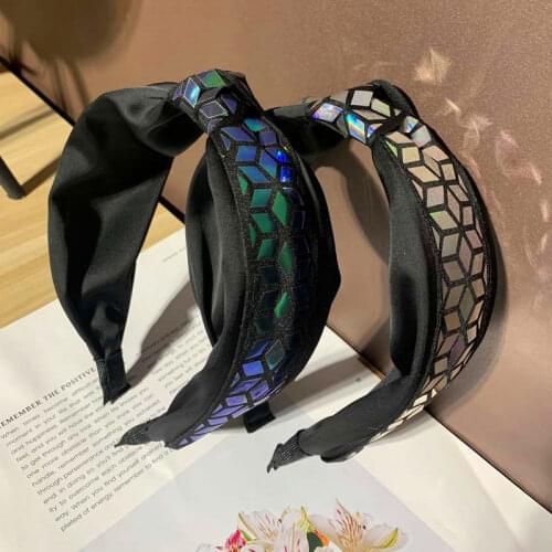New Wide Knot Hairband Women Winter Hair Accessories Face Wash Headdress Head Band Adults Girls Bowknot Headband Shiny