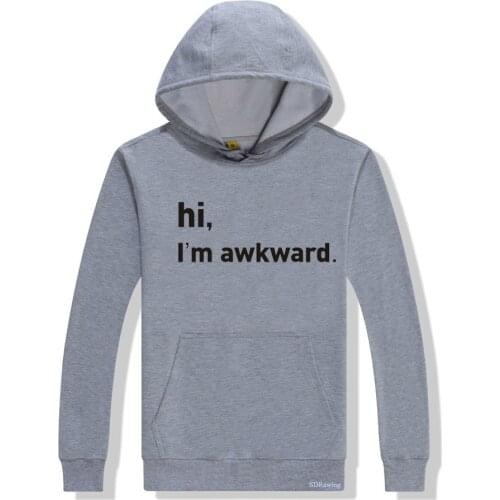 Hi, I'm awkward. Print Women Sweatshirts Casual Hoodies For Lady Girl Funny Hipster Jumper