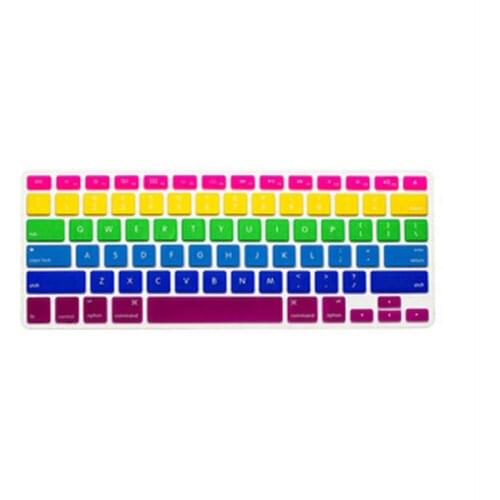 Rainbow Silicone Keyboard Cover Skin 6 color rainbow keyboard 2016 NEW for MacBook AIR RETINA Pro 13 15 17 A1278 A1398