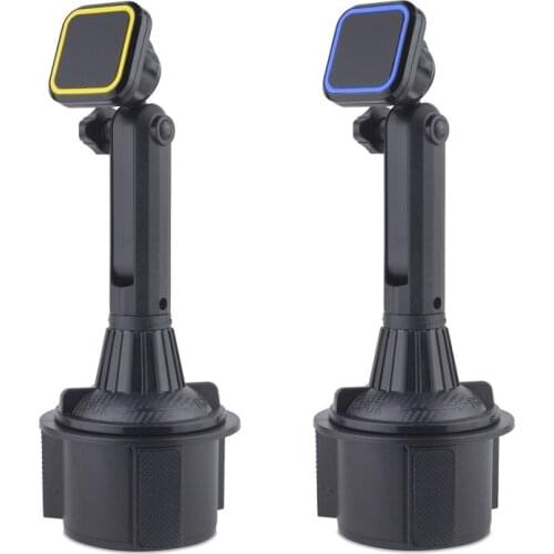 Adjustable Height Angle Car Cup Holder Magnetic Mobile Phone Mount Stand Cradle Y3NC