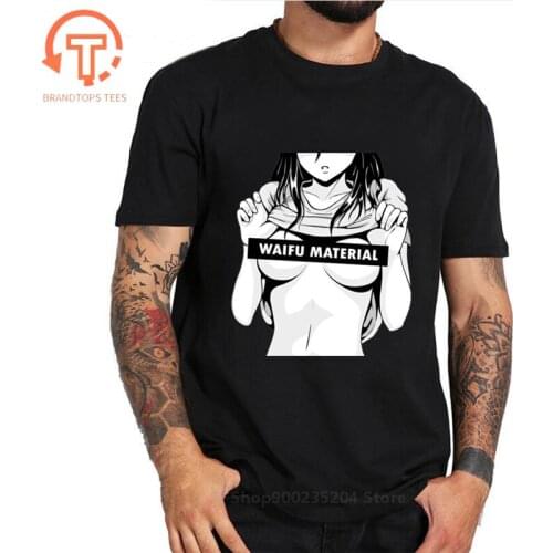Lolita Hot body Waifu Material Shirt Otaku Lewd Girl Anime Ahegao adult T-Shirt for Men StreetWear T Shirt anime Short Sleeve