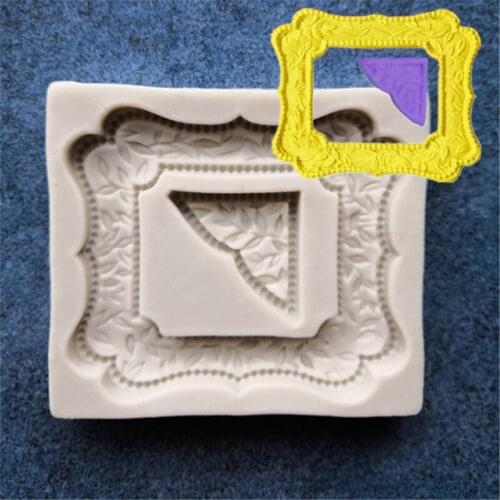 DIY Fondant Silicone Mold European Style Frame Frame Fondant Cake Silicone Mold Chocolate Cake Mold A1017