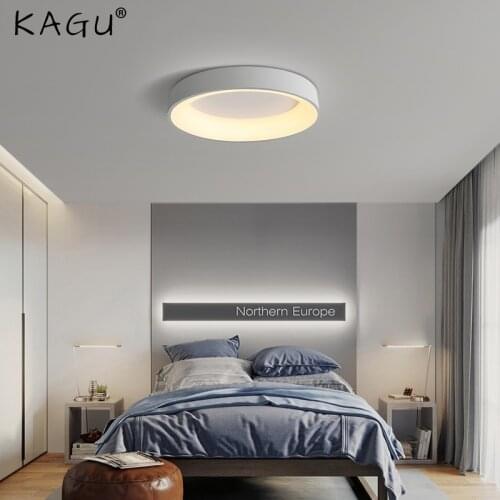 KAGU White Grey Modern LED Ceiling Lights For Living Room Bedroom Dining Room Dimmable Lamp Indoor Round Sqaure Fixtures