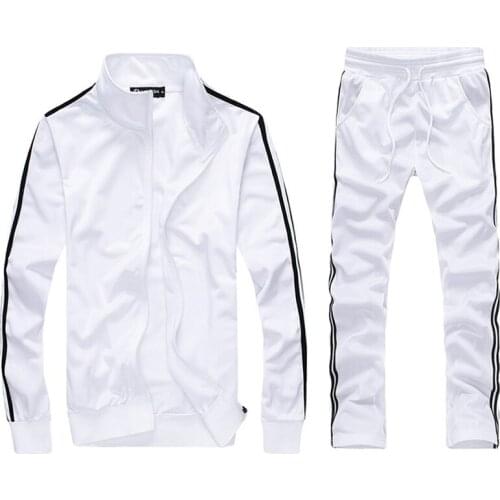 New Arrival Fitness Casual Tracksuit Men Sportswear Sets Mens Clothing 2 Pieces Sets Sweatshirt+SweatPants Outwear Male