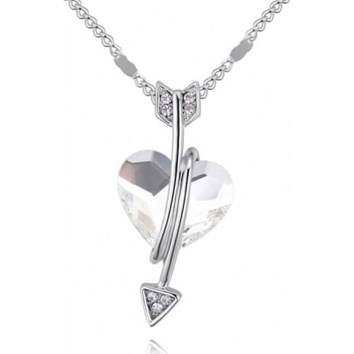 TRACYSWING 4 Colors Real Rose Gold Color Austrian Crystals Sweater pendant necklace for women heart style #TW132150