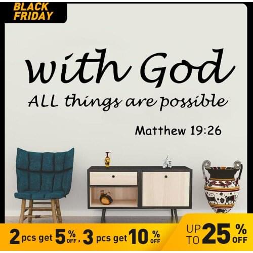 All Thing Are Possible Quote Sticker Waterproof Vinyl Wallpaper Home Decor For Living Room Kids Room Vinyl Art Decal