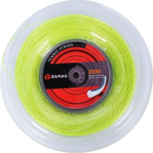 ZARSIA 1 Reel 1.3mm Rotating High Elastic Fluorescent Wire Nylon Training Tennis String Soft Tennis Racket Strings(200M)