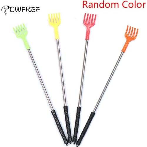 1pcs Portable Back Scratcher Stainless Steel Pen Clip Back Scratcher Massage Tool Random Color Convenient Claw Back Massager