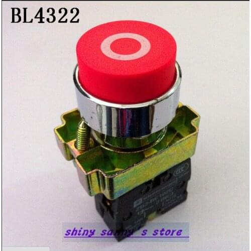 10Pcs/Lot BL4322 XB2-BL4322 1 NC Momentary Red O Sign Projecting Pushbutton Brand New