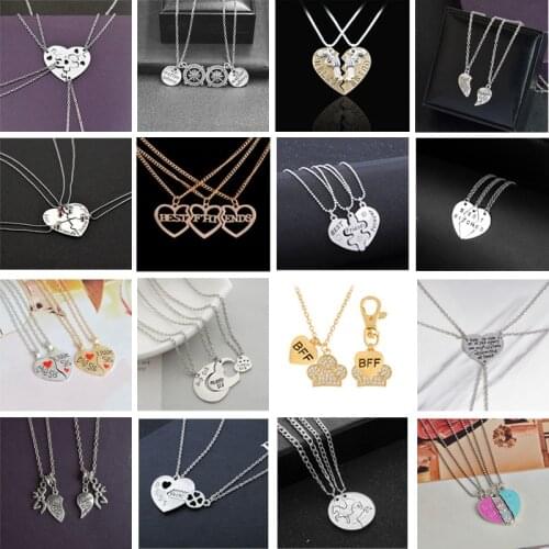 2018 Fashion Hot Best Friends Necklace BFF Set Pendant Alloy Creative Birthday Gift Best friend Heart-shaped bff Couple necklace