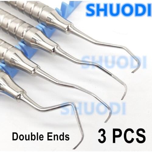 3 PCS Dental Periodontal Gracey Curette Bone Curettes Perio Tooth Cleaning Scaler Dental Instrument Tool
