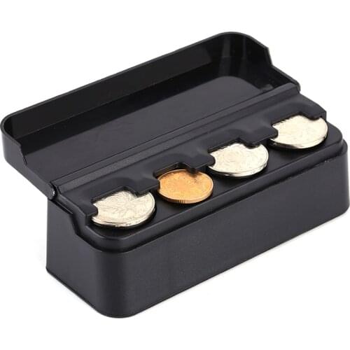 5PCS 4 Grid Car Coin Money Storage Box Plastics Collection Box Organizer Case Loose Change Container Money Coin Holders Case