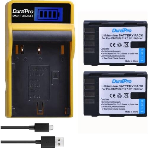 2pc DMW-BLF19 DMW BLF19 Camera Battery Pack + LCD USB Charger for Panasonic Lumix DMC-GH3 DMC GH3 GH4 DMC-GH4 DC-GH5