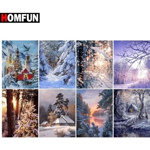 HOMFUN Full Square/Round Drill 5D DIY Diamond Painting "beautiful scenery" 3D Embroidery Cross Stitch 5D Home Decor Gift