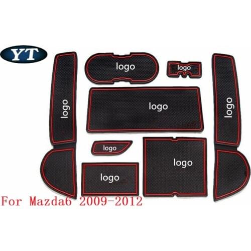 Auto anti-slip cup holder mat non slip door gate slot pad for mazda 6 2009-2012, car styling
