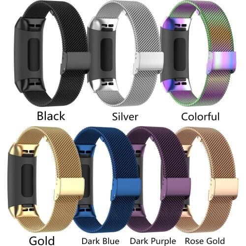 Stainless Steel Wristband For Fitbit Charge4 Universal Steel Metal Mesh Strap For Charge3 Charge3SE Replacement Small Large Belt