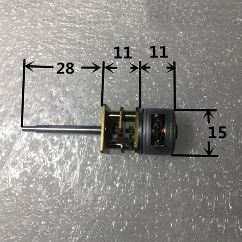 DC 5V 2-phase 4-wire 15mm Mini full metal Gearbox 28mm Long Shaft Gear Stepper Motor Micro Precision Stepping Motor