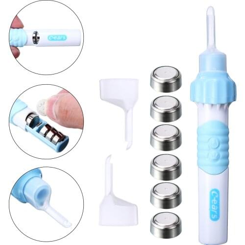 Electric Vacuum Ear Wax Remover Cleaner Safety Cleaning Tool With LED Light Portable Household Cleaning Tools
