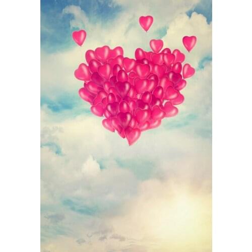 Valentines Fotografia photo backgrounds vinyl hearts balloon photo backdrop for photography studio accessories photocall F-3075