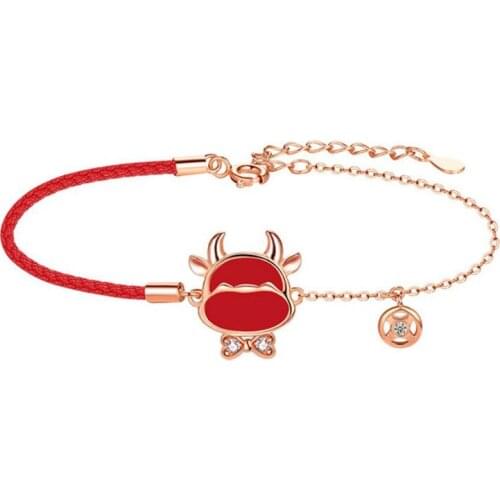 KOFSAC 925 Sterling Silver Bracelets For Women New Year Jewelry 2021 Cute Will Change Color Zodiac Cow Bangle Female Party Gifts