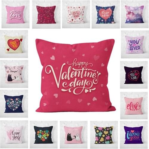MRS MR Wedding Lovers Valentine’s Day Pillow Cover Cushion Linen Pillowcase Custom Pattern